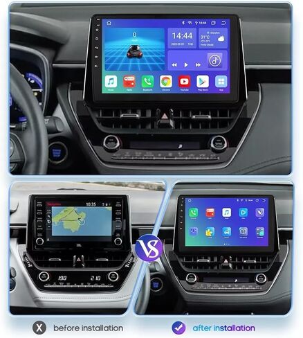 4+64GB 10 Inch Car Stereo Upgrade for Toyota Corolla 12 2018-2021 Android 14 Double Din Touch Screen Radio Head Unit Replacement with Wireless CarPlay Android Auto Bluetooth GPS/FM/WiFi/SWC/Camera in Saudi Arabia