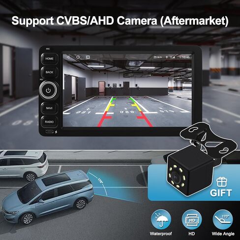 2+64G Android 14 Double Din Car Stereo for Chevrolet Silverado Impala Tahoe GMC Sierra Yukon Hummer H2 with 7 Inch IPS Touchscreen Radio Built-in Wireless Carplay/Android Auto/Bluetooth/FM/AUX/SWC in Kuwait
