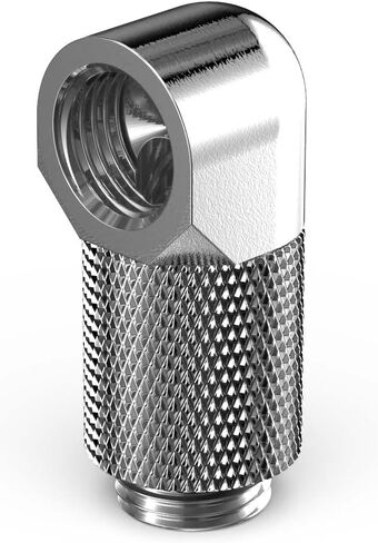 PrimoChill Male to Female G 1/4in. 90 Degree SX Rotary 20mm Extension Elbow Fitting - Sky White in Saudi Arabia