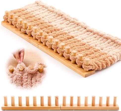 Novabright 67'' Chunky Knitting Loom Extra Large Knitting Loom for Blanket Making Adjustable Size Chunky Knit Foldable Portable Hand Weaving Kit for Beginner Yarn Craft Home Decor in Saudi Arabia