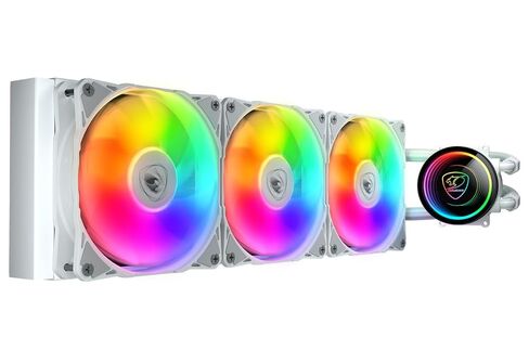 Cougar Poseidon Elite 360 ARGB High Performance Liquid Cooler|VA 120 ARGB Fans x3 + ARGB Pump Head|Wireless Controller |White (3MPSD360.0002) in Saudi Arabia