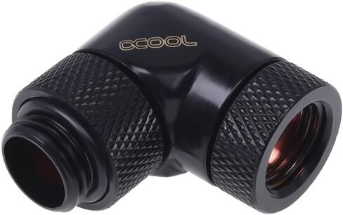 Alphacool 90° Revolvable Male to Female Angled Adaptor - Deep Black (17057) in Saudi Arabia