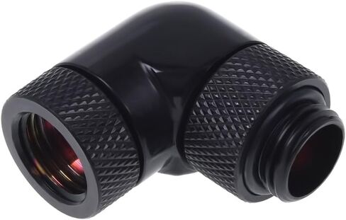 Alphacool 90° Revolvable Male to Female Angled Adaptor - Deep Black (17057) in Saudi Arabia