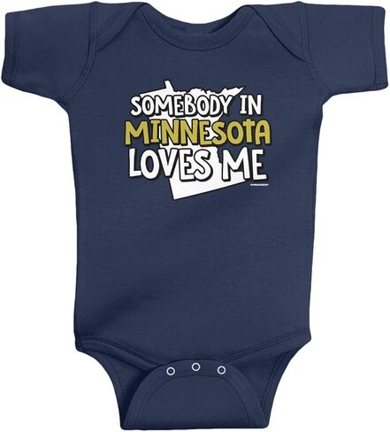 Threadrock Baby Boys' Somebody in Minnesota Loves Me Infant Bodysuit in Saudi Arabia