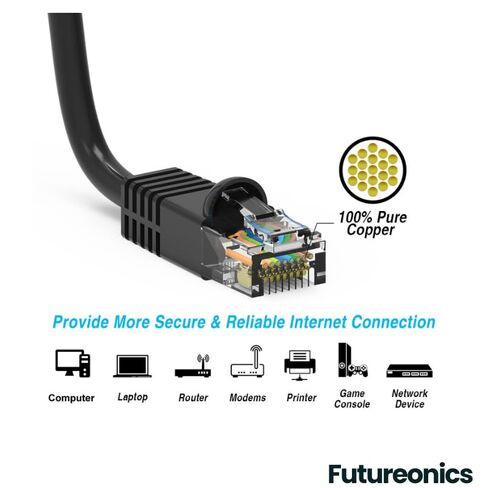 (5 حزم كابل إيثرنت Cat 6 بطول 35 قدمًا أسود UTP تمهيد 35 قدمًا كبل شبكة كمبيوتر وكابل إنترنت وكابل Cat 6 in Kuwait