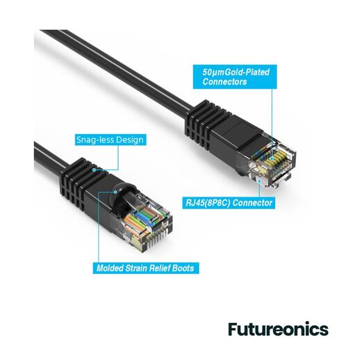 (5 حزم كابل إيثرنت Cat 6 بطول 35 قدمًا أسود UTP تمهيد 35 قدمًا كبل شبكة كمبيوتر وكابل إنترنت وكابل Cat 6 in Kuwait