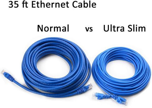 كابل Matters كابل إيثرنت محمي بطول 35 قدم Cat6A (SSTP، SFTP) باللون الأزرق وكابل إيثرنت رفيع للغاية Cat6 بطول 25 قدم in Saudi Arabia