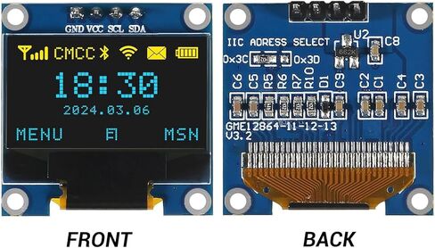 5PCS 0.96 Inch OLED Display Screen Module Compact Self-Luminous Mini Screens for Arduino Projects(Blue and Yellow) in Saudi Arabia