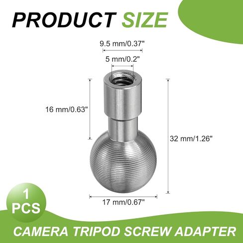 PATIKIL 0.67" Ball Mount Base Ball Adapter with Angled Bolt Head Adapter Stainless Steel for Action Camera Camcorder Compatible for Double Socket Arms Mount Motorcycles, Silver in Saudi Arabia
