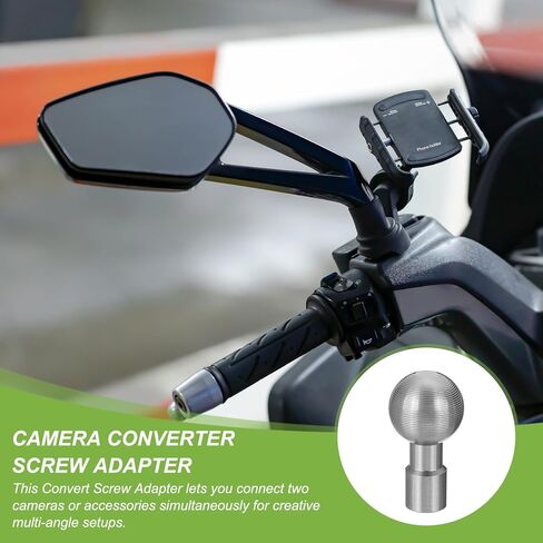 PATIKIL 0.67" Ball Mount Base Ball Adapter with Angled Bolt Head Adapter Stainless Steel for Action Camera Camcorder Compatible for Double Socket Arms Mount Motorcycles, Silver in Saudi Arabia