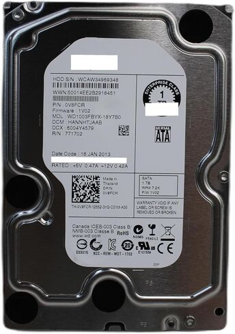محرك الأقراص الصلبة Dell V8FCR سعة 1 تيرابايت و7.2 كيلو و3.5 ساتا (متجدد) in Kuwait