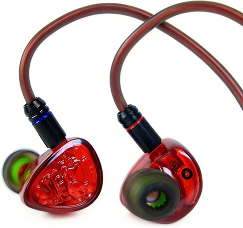 شاشة الأذن TANGZU Wan'er S.G II Red Lion داخل الأذن، سماعات IEM للألعاب، سماعات أذن سلكية HiFi مع منظم سماعات الرأس من السيليكون، أطراف أذن Tang Sancai واسعة التجويف، أطراف أذن سونيك (أحمر، 3.5 مم) in Kuwait