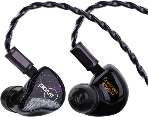 Linsoul ZiiGaat Crescent in Ear Monitor, Premium 2DD+2BA Hybrid IEM Earphone, Isobaric Bass, Vintage Analog Sound, 3D-Printed Resin Shell, with Detachable IEM Cable for Musicians/Studio in Saudi Arabia