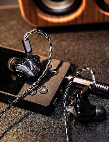 Linsoul ZiiGaat Crescent in Ear Monitor, Premium 2DD+2BA Hybrid IEM Earphone, Isobaric Bass, Vintage Analog Sound, 3D-Printed Resin Shell, with Detachable IEM Cable for Musicians/Studio in Saudi Arabia