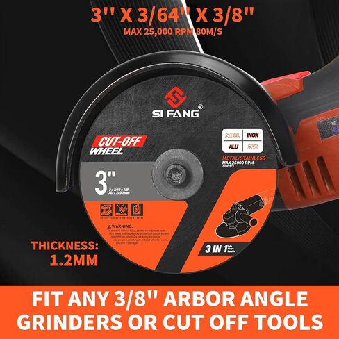 25Pack 3 inch Cut Off Wheels 3/8'' Arbor Cutting Disc Cutting All Ferrous Metals and Stainless Steel for Angle Die Grinder in Saudi Arabia