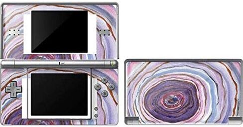 ملصق Skinit المخصص للألعاب متوافق مع DS Lite - تصميم Skinit المرخص رسميًا والمصمم في الأصل بتصميم جيودي بألوان مائية أرجوانية in Kuwait