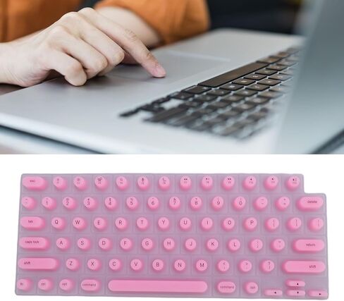 Denash Keyboard Cover Protector,Desktop PC Silicone Long Nail Keyboard Cover for OS 14 16 Air 13 15 2021 to 2024,Cylindrical Keyboard Skin for Long Nails Typing in Kuwait