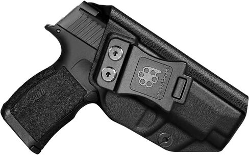 Amberide Sig P365XL IWB الحافظة، Kydex-Boltaron داخل حزام الخصر المناسب Sig P365 XL مسدس 9 مم، تصميم نحيف منخفض الطباعة، احتفاظ سلس بالسحب السريع، تغطية الزناد الكاملة، 0-30 درجة تعديل غير قادر in Kuwait
