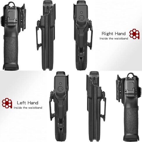 Amberide Sig P365XL IWB الحافظة، Kydex-Boltaron داخل حزام الخصر المناسب Sig P365 XL مسدس 9 مم، تصميم نحيف منخفض الطباعة، احتفاظ سلس بالسحب السريع، تغطية الزناد الكاملة، 0-30 درجة تعديل غير قادر in Kuwait