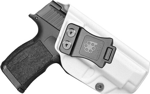 Amberide Sig P365XL IWB الحافظة، Kydex-Boltaron داخل حزام الخصر المناسب Sig P365 XL مسدس 9 مم، تصميم نحيف منخفض الطباعة، احتفاظ سلس بالسحب السريع، تغطية الزناد الكاملة، 0-30 درجة تعديل غير قادر in Kuwait