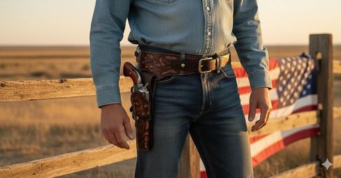 TJAYZ 22 Cal Western Gun Belt and Holster - شركة أمريكية من الجلد المحبب بالكامل، جهاز تراث رعاة البقر، حافظة مسدس مُجهزة، رسم اليد اليمنى، عمل رعاة البقر SASS in Saudi Arabia
