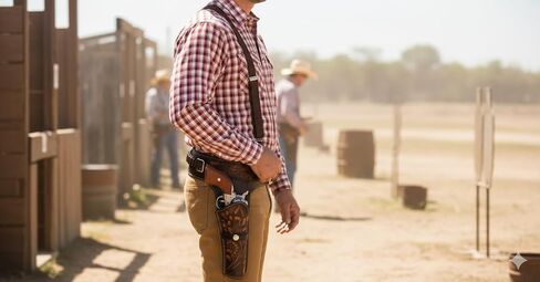 TJAYZ 22 Cal Western Gun Belt and Holster - شركة أمريكية من الجلد المحبب بالكامل، جهاز تراث رعاة البقر، حافظة مسدس مُجهزة، رسم اليد اليمنى، عمل رعاة البقر SASS in Saudi Arabia