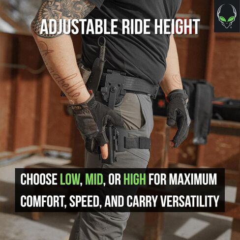 Alien Gear ShapeShift Drop Leg Holster - Precision Fit, Easy Adjustment, Ultimate Comfort, Thigh Holster for Men & Women, Range and Tactical Applications, Versatile Carry Options, Made in USA in Saudi Arabia