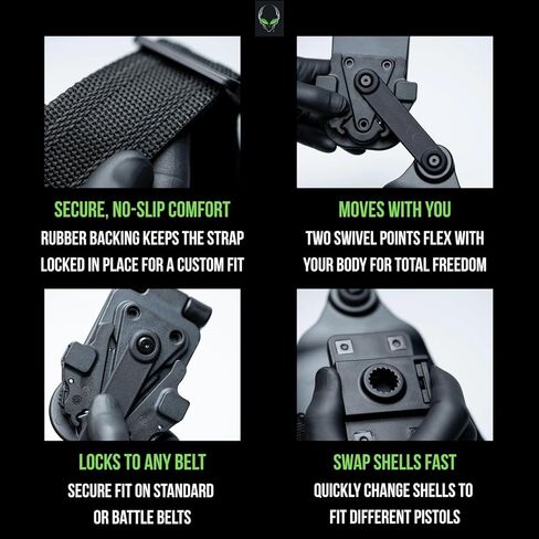 Alien Gear ShapeShift Drop Leg Holster - Precision Fit, Easy Adjustment, Ultimate Comfort, Thigh Holster for Men & Women, Range and Tactical Applications, Versatile Carry Options, Made in USA in Saudi Arabia
