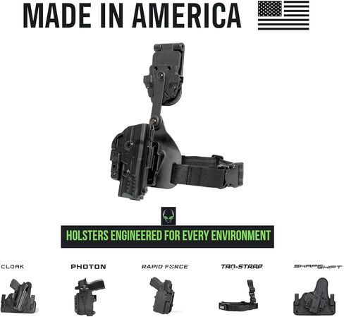 Alien Gear ShapeShift Drop Leg Holster - Precision Fit, Easy Adjustment, Ultimate Comfort, Thigh Holster for Men & Women, Range and Tactical Applications, Versatile Carry Options, Made in USA in Saudi Arabia