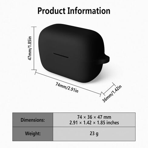 حافظة سيليكون Geiomoo لجهاز Anker Soundcore C50i، غطاء حماية ناعم ومرن مقاوم للخدش مع حلقة تسلق (أسود) in Kuwait