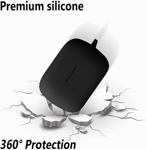 حافظة سيليكون Geiomoo لجهاز Anker Soundcore C50i، غطاء حماية ناعم ومرن مقاوم للخدش مع حلقة تسلق (أسود) in Kuwait