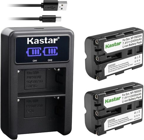 Kastar 4-Pack NP-FM500H Battery and LED2 USB Charger Compatible with Sony DSLR-A700P, DSLR-A700Z, DSLR-A850, α850, Alpha A850, DSLR-A850B, DSLR-A850Q, DSLR-A900, α900, Alpha, a900, DSLR-A900B Camerea in Saudi Arabia