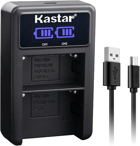 بطارية Kastar NP-FM500H وشاحن USB LED2 متوافق مع Sony DSLR-A700P، DSLR-A700Z، DSLR-A850، α850، Alpha A850، DSLR-A850B، DSLR-A850Q، DSLR-A900، α900، Alpha، a900، DSLR-A900B الكاميرا in Kuwait