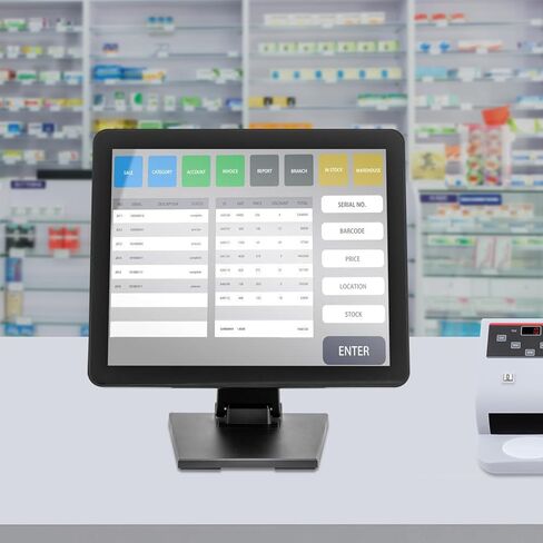 Cash Register Displays 17Inch Touch Screen LCD Display Monitor Cash Register, Adjustable Touch Screen PC POS Systems for Win7 8 10 Android Raspberry Pi Linux in Kuwait