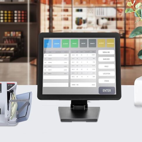 Cash Register Displays 17Inch Touch Screen LCD Display Monitor Cash Register, Adjustable Touch Screen PC POS Systems for Win7 8 10 Android Raspberry Pi Linux in Kuwait