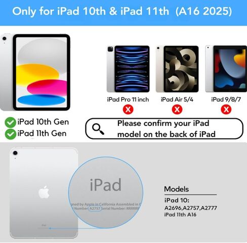 حافظة لوحة مفاتيح لجهاز iPad الجيل العاشر (10.9 بوصة، 2022)، غطاء رفيع قابل للطي ولوحة مفاتيح بلوتوث قابلة للإزالة والفصل مع حامل قلم رصاص لـ A2696 / A2757 / A2777 (أسود) in Kuwait