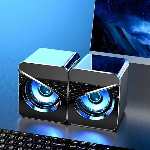 Vaguelly Desktop Computer USB Speaker for Notebook and Pc, Wired External Loudspeaker Box with Bass, USB Charging, Suitable for Home Office Gaming Use, Dc5V Power in Saudi Arabia