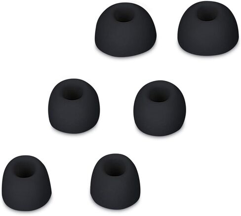 kwmobile 6X Replacement Ear Tips Compatible with Apple Airpods Pro 2 / Pro 1 - Silicone Tips for Earphones - Black in Saudi Arabia