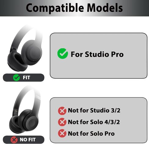 Adhiper 3-in-1 Silicone Sweat Case Cover for Beats Studio Pro Headphones Accessories, Ear Pad Covers/Zipper Headband Cover/Shell Covers for Beats Studio Pro, Sweatproof & Easy to Clean - Black in Saudi Arabia