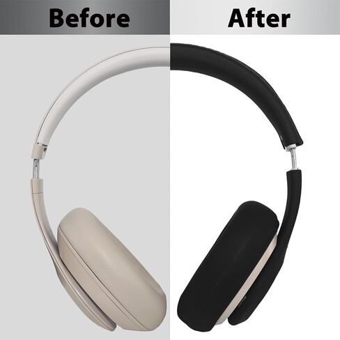Adhiper 3-in-1 Silicone Sweat Case Cover for Beats Studio Pro Headphones Accessories, Ear Pad Covers/Zipper Headband Cover/Shell Covers for Beats Studio Pro, Sweatproof & Easy to Clean - Black in Saudi Arabia