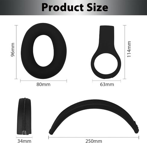 Adhiper 3-in-1 Silicone Sweat Case Cover for Beats Studio Pro Headphones Accessories, Ear Pad Covers/Zipper Headband Cover/Shell Covers for Beats Studio Pro, Sweatproof & Easy to Clean - Black in Saudi Arabia
