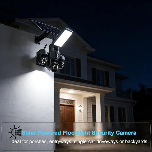 كاميرا Lightdot Solar Floodlight الأمنية الخارجية اللاسلكية مع لوحة شمسية، عموم/إمالة، تتبع AI بزاوية 360 درجة، اكتشاف مجاني للشخص/المركبة، SD/Cloud، مثالية للمزرعة والمزرعة وموقع البناء in Saudi Arabia