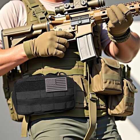 XTACER EDC Utility Orgaznier Bag, Tactical MOLLE Admin Pouch,Utility Tactical EDC Tool Pouch Bag, with USA Flag Patch, D Ring and Key Ring in Saudi Arabia