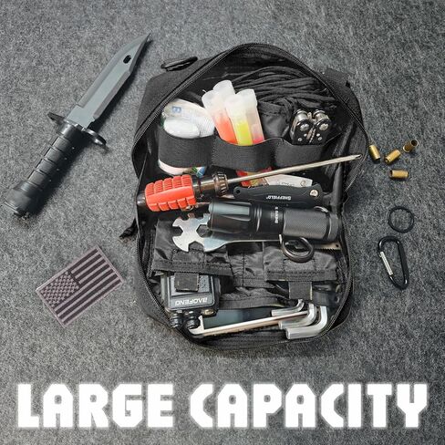 XTACER EDC Utility Orgaznier Bag, Tactical MOLLE Admin Pouch,Utility Tactical EDC Tool Pouch Bag, with USA Flag Patch, D Ring and Key Ring in Saudi Arabia