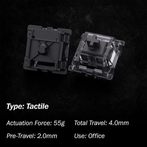 Gateron KS-15 Optical Switches for MX Mechanical Gaming Keyboard | 55g Force | Tactile| Clear Top RGB Switches for Backlit Keyboard | (65 PCS, Brown) in Saudi Arabia