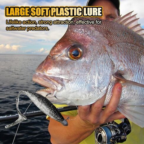 6.2'' Large Soft Fishing Lures, High-Toughness PVC Swim Bait with ‘C’ Tail, Bite-Resistant & Flexible for Big Fish in Saudi Arabia