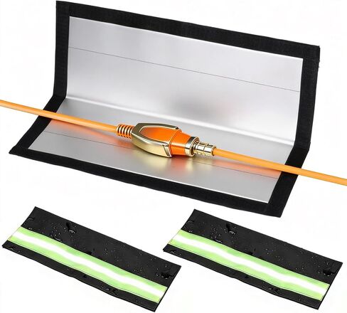 Double-Layer Outdoor Extension Cord Cover, Non-Plastic 600D Oxford Fabric Waterproof & Weatherproof with Reflective Strips, 14.6"x 5.5" Outlet Protector (4-Pack) in Saudi Arabia