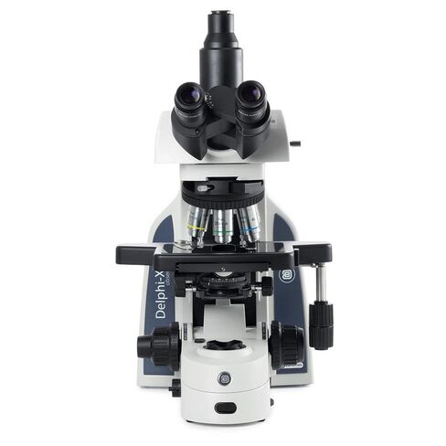 Delphi-X Observer Anatomopathology Trinocular Microscope SWF 10x/25mm Ø 30mm Eyepieces, Plan PLI 4/10/20/S40x iOS Objectives, EIS 60mm Parfocal, 190 x 152mm Stage 78 x 32mm Mechanical Globe | Euromex in Saudi Arabia