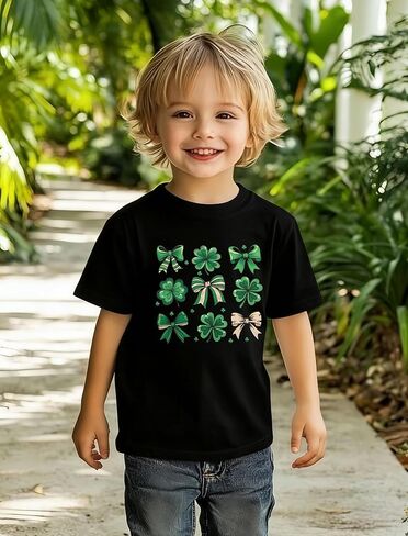 St Patricks Day Shirt for Toddler Boys Shamrock Green T Shirts Girls Lucky Charms Shirt Kid Irish Saint Tee Top in Saudi Arabia
