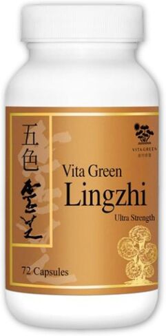 Vita Green Reishi Mushroom Lingzhi, 100% Natural Pure Antioxidant Fungus Extract for Energy Immune Support Wellness for Adults - 72 Capsules in Saudi Arabia